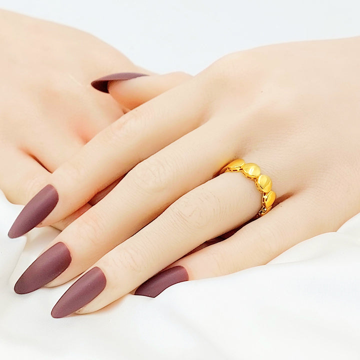 21K Gold Geometric Band Ring