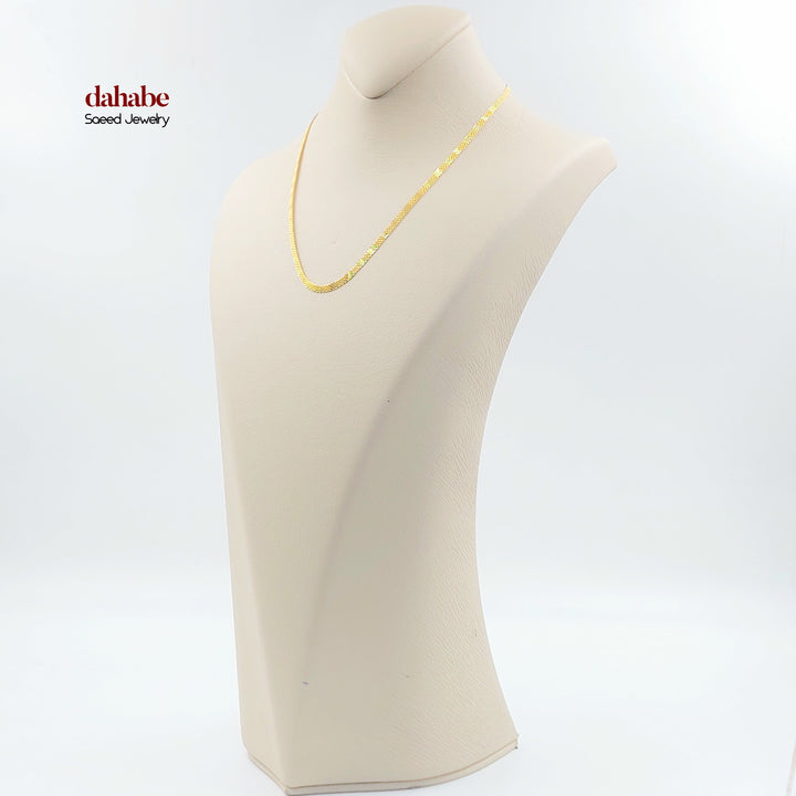 21K Gold 3mm Flat Chain Necklace