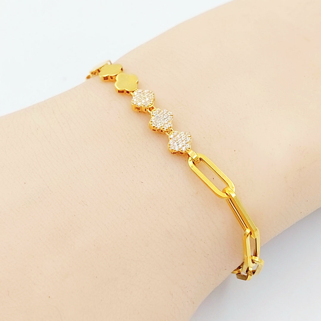 Joy Paperclip Bracelet Made of 21K Gold by Saeed Jewelry 