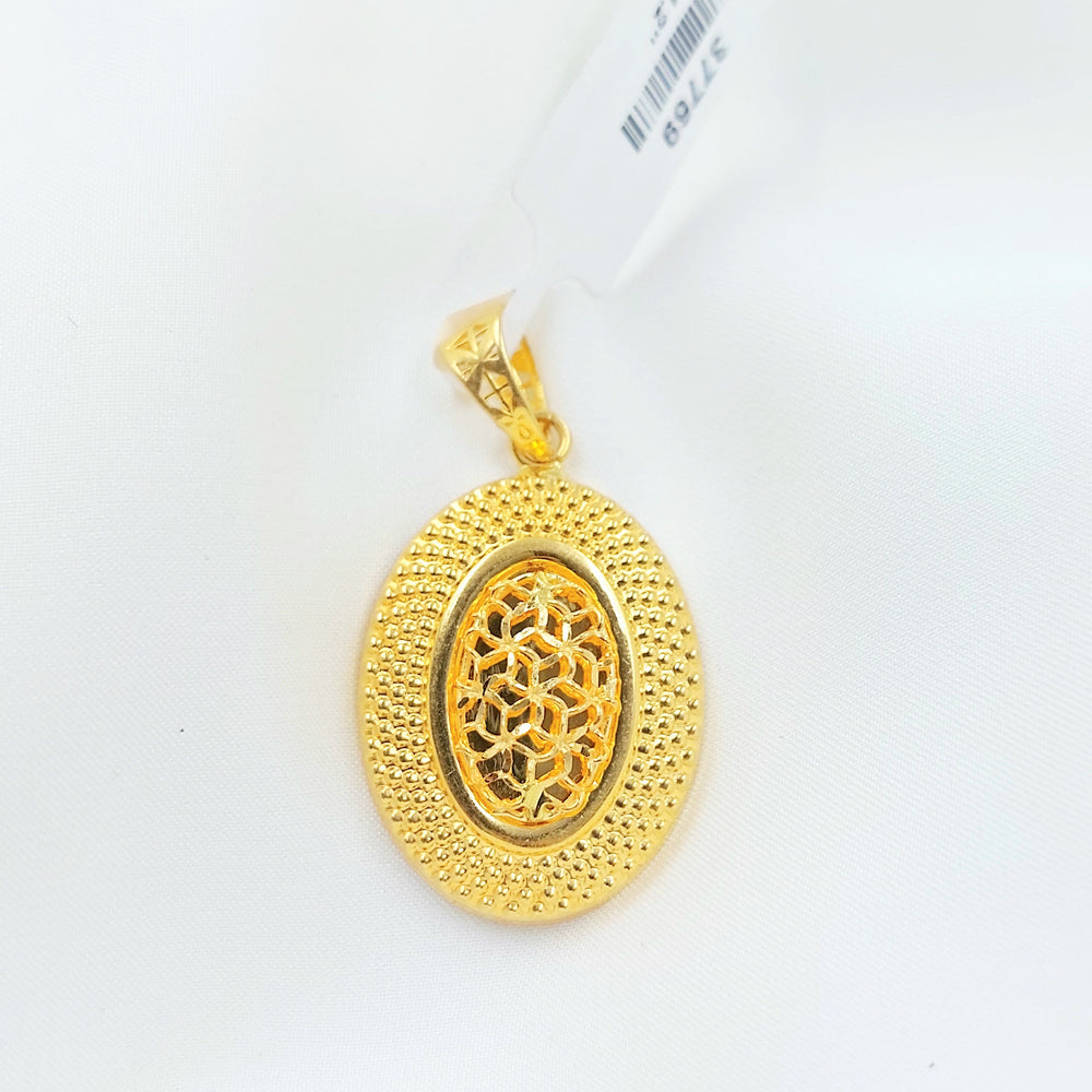 21K تعليقة نقش مفرغ-مجوهرات الشيخ سعيد-Saeed Jewelry 