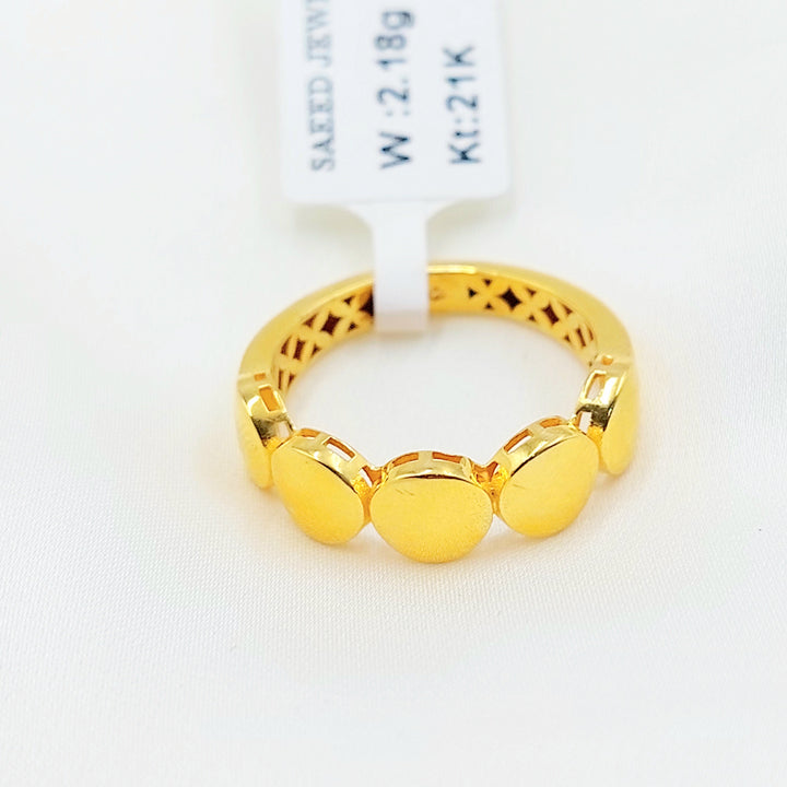 21K Gold Geometric Band Ring