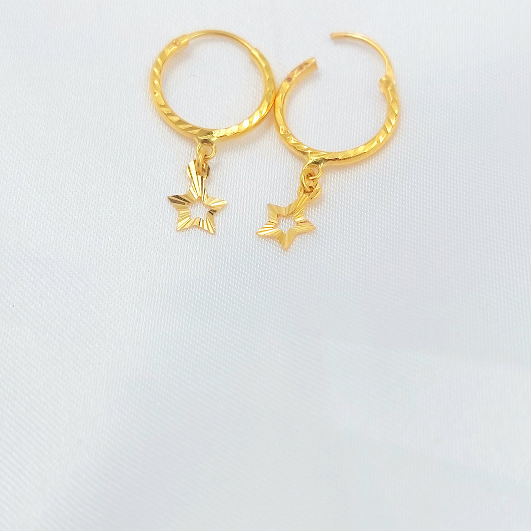 21K حلق ذبلة-مجوهرات الشيخ سعيد-Saeed Jewelry 