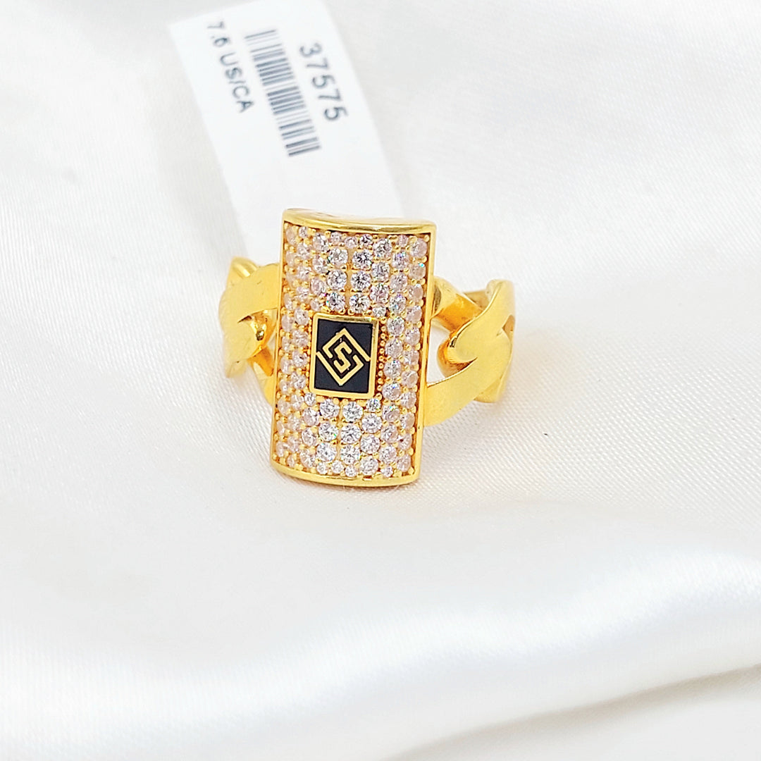 Zircon Studded Cuban Links Ring