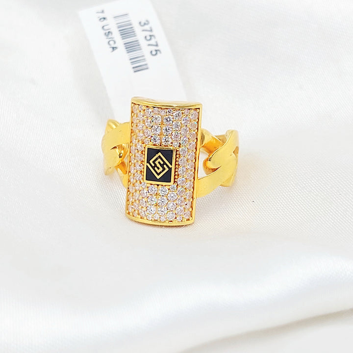 Zircon Studded Cuban Links Ring