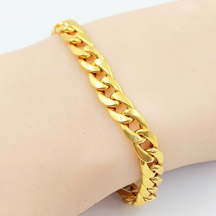 Cuban Links Bracelet Made of 21K Gold by Saeed Jewelry 
