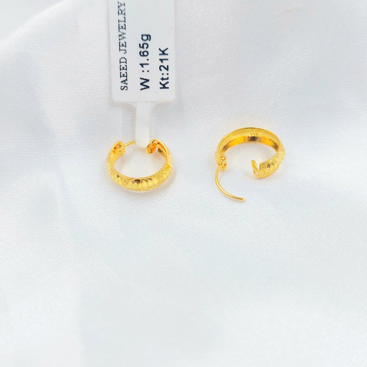 21K حلق ذبلة-مجوهرات الشيخ سعيد-Saeed Jewelry 