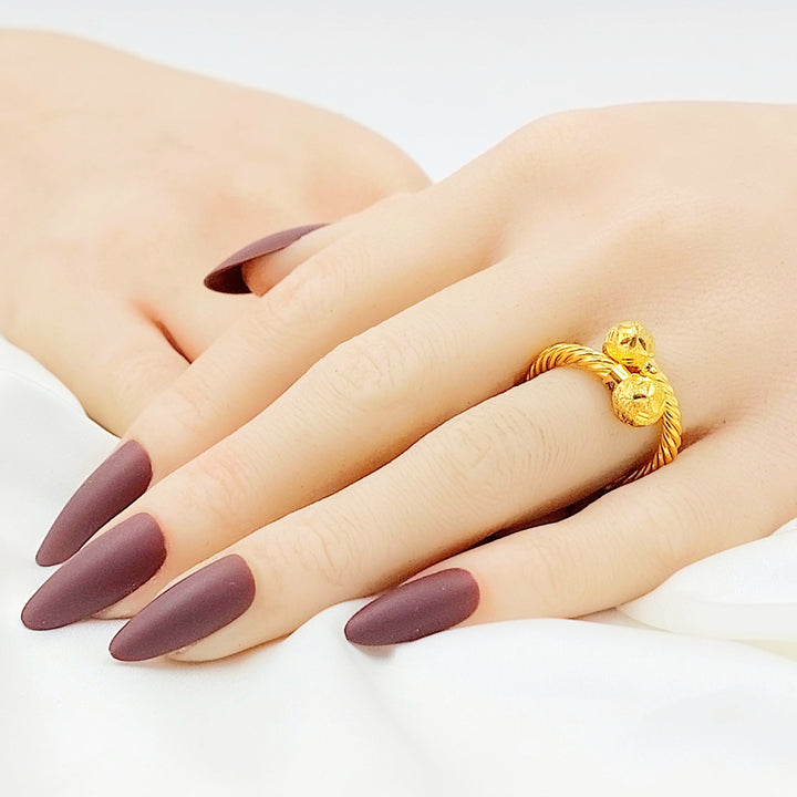 Deluxe Twisted Ring Made of 21K Gold by Saeed Jewelry 