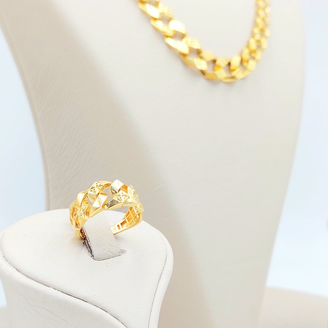 21K Gold Cuban Link Jewelry Set