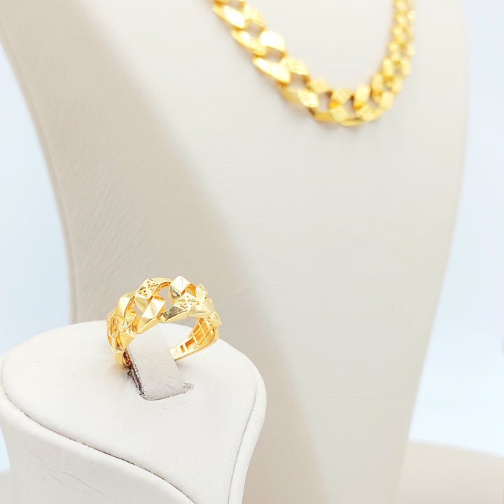 21K Gold Cuban Link Jewelry Set