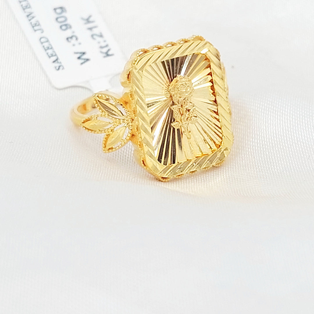 Deluxe Ounce Ring Made of 21K Gold by Saeed Jewelry 