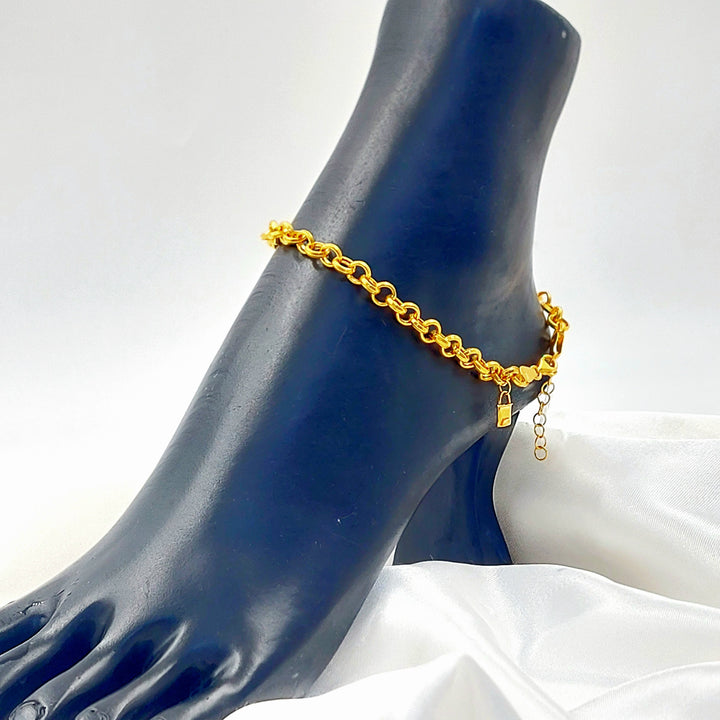 Zircon Studded Heart Anklet