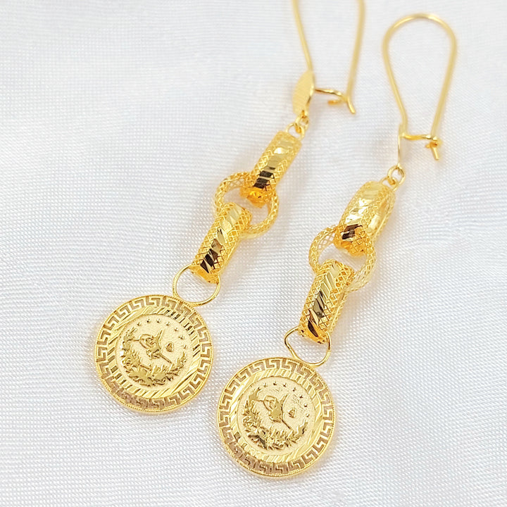 Rashadi Shankle Earrings Made of 21K Gold by Saeed Jewelry 