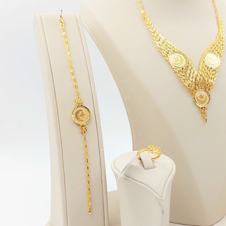 Rashadi Leaf Set Made of 21K Gold by Saeed Jewelry 