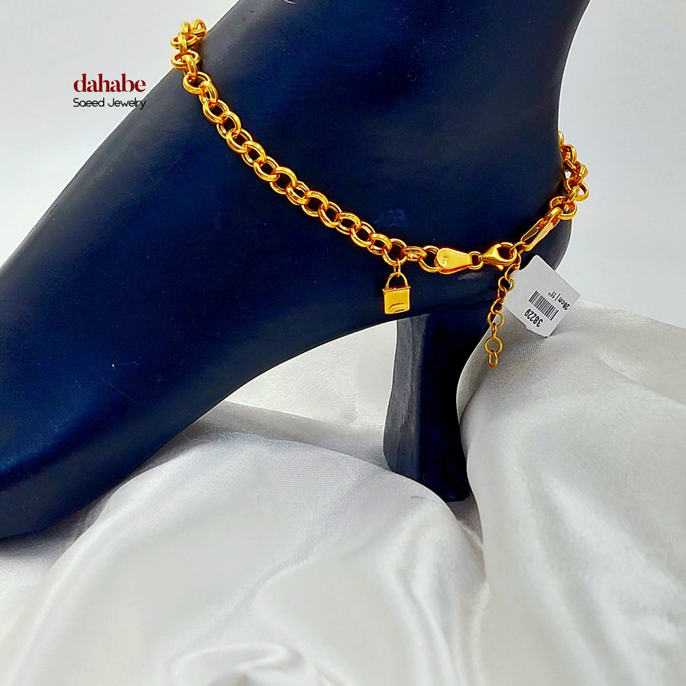 21K خلخال قلب مرصع-مجوهرات الشيخ سعيد-Saeed Jewelry 