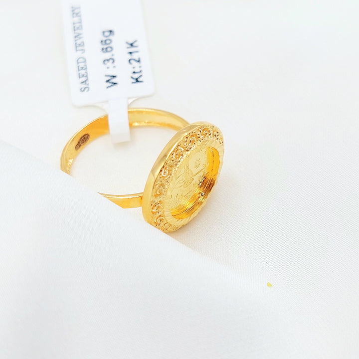 21K Gold Ottoman Coin-Inspired Halo Ring