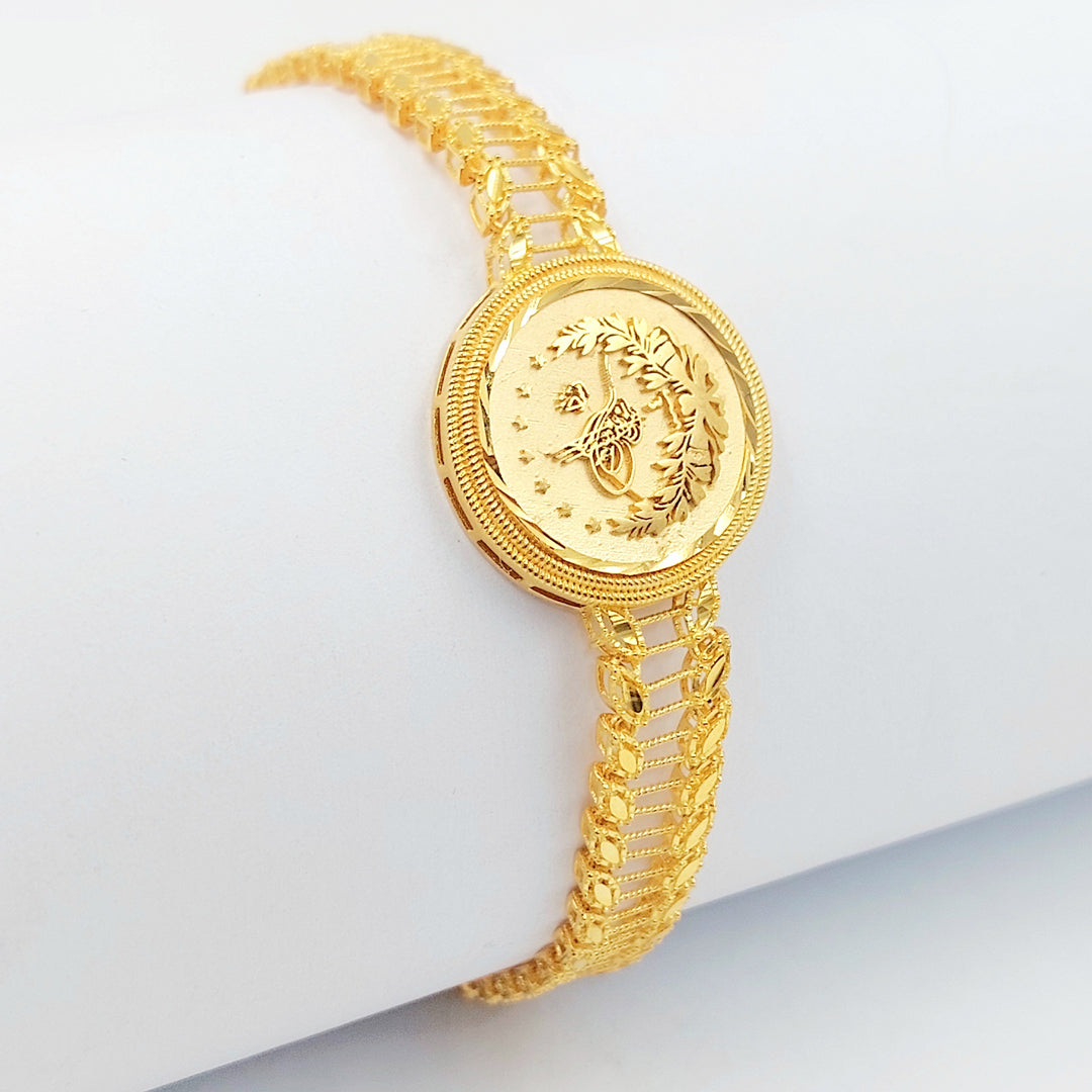 Rashadi Leaf Bracelet Made of 21K Gold by Saeed Jewelry 