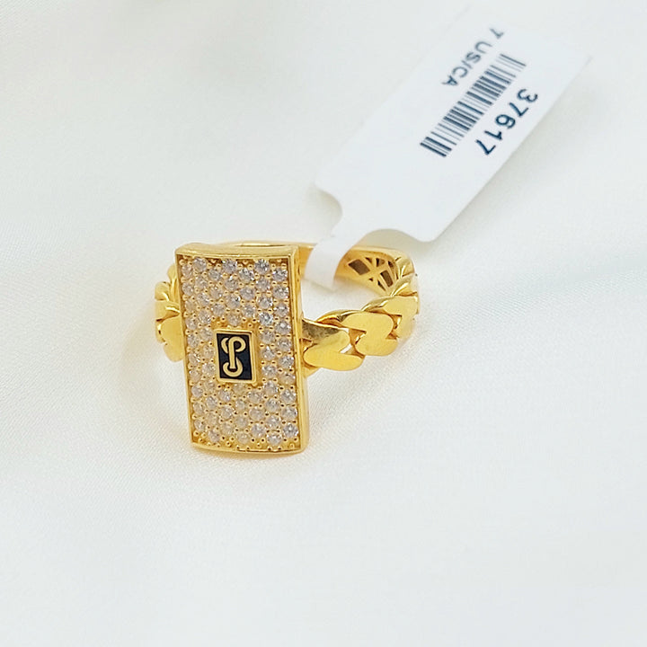 Zircon Studded Cuban Links Ring