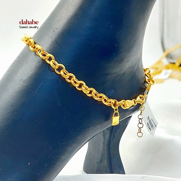 21K خلخال قلب مرصع-مجوهرات الشيخ سعيد-Saeed Jewelry 