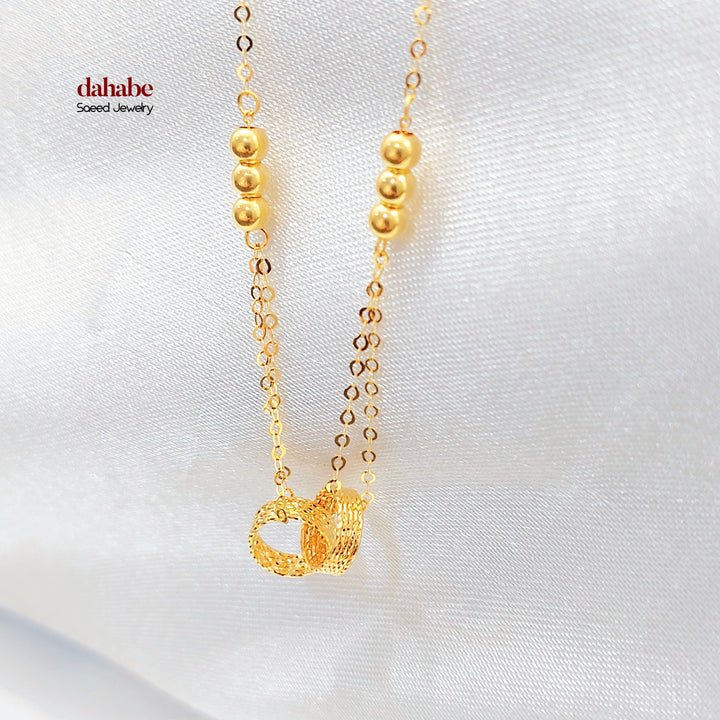 21K Gold Interlocking Circle Necklace