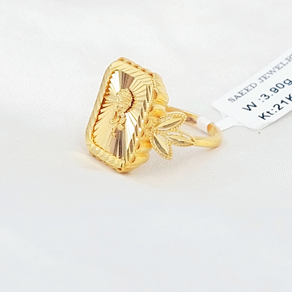 Deluxe Ounce Ring Made of 21K Gold by Saeed Jewelry 