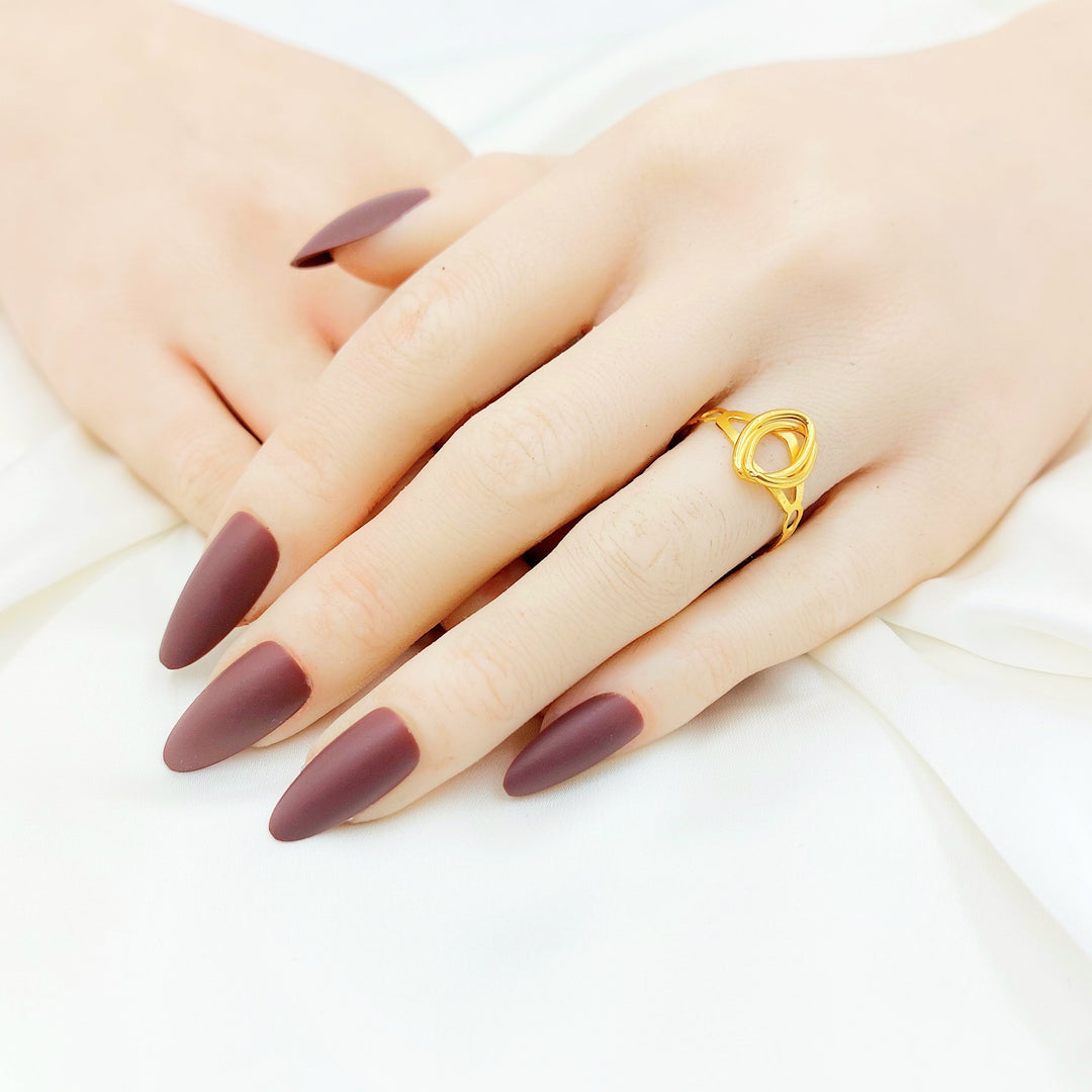 21K Gold Circular Openwork Ring