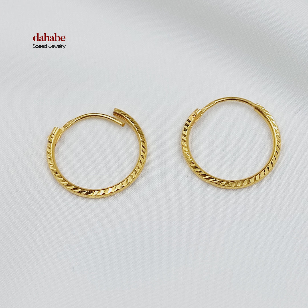 21K حلق ذبلة-مجوهرات الشيخ سعيد-Saeed Jewelry 