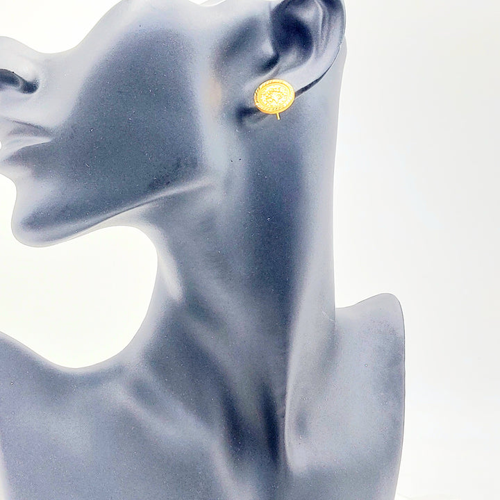 21K Gold Ottoman Coin-Inspired Stud Earrings