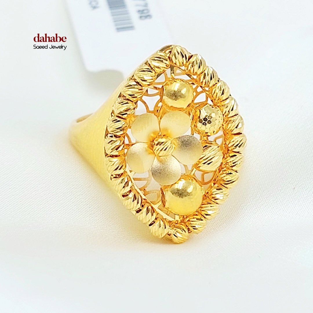 21K خاتم وردة اكسترا-مجوهرات الشيخ سعيد-Saeed Jewelry 