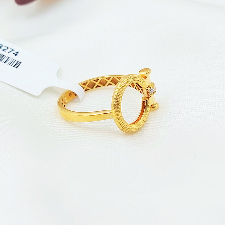 Zircon Studded Deluxe Ring Made of 21K Gold by Saeed Jewelry 