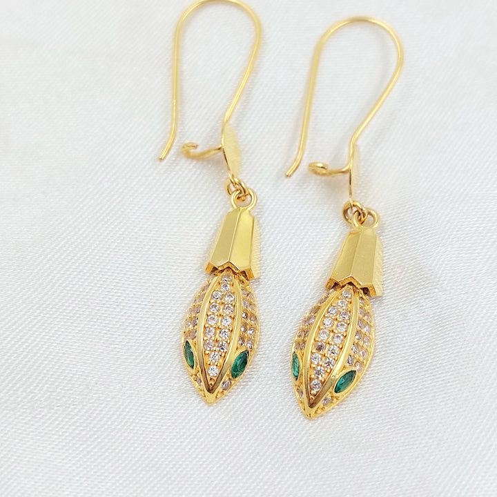 Snake Shankle Earrings Made of 21K Gold by Saeed Jewelry 