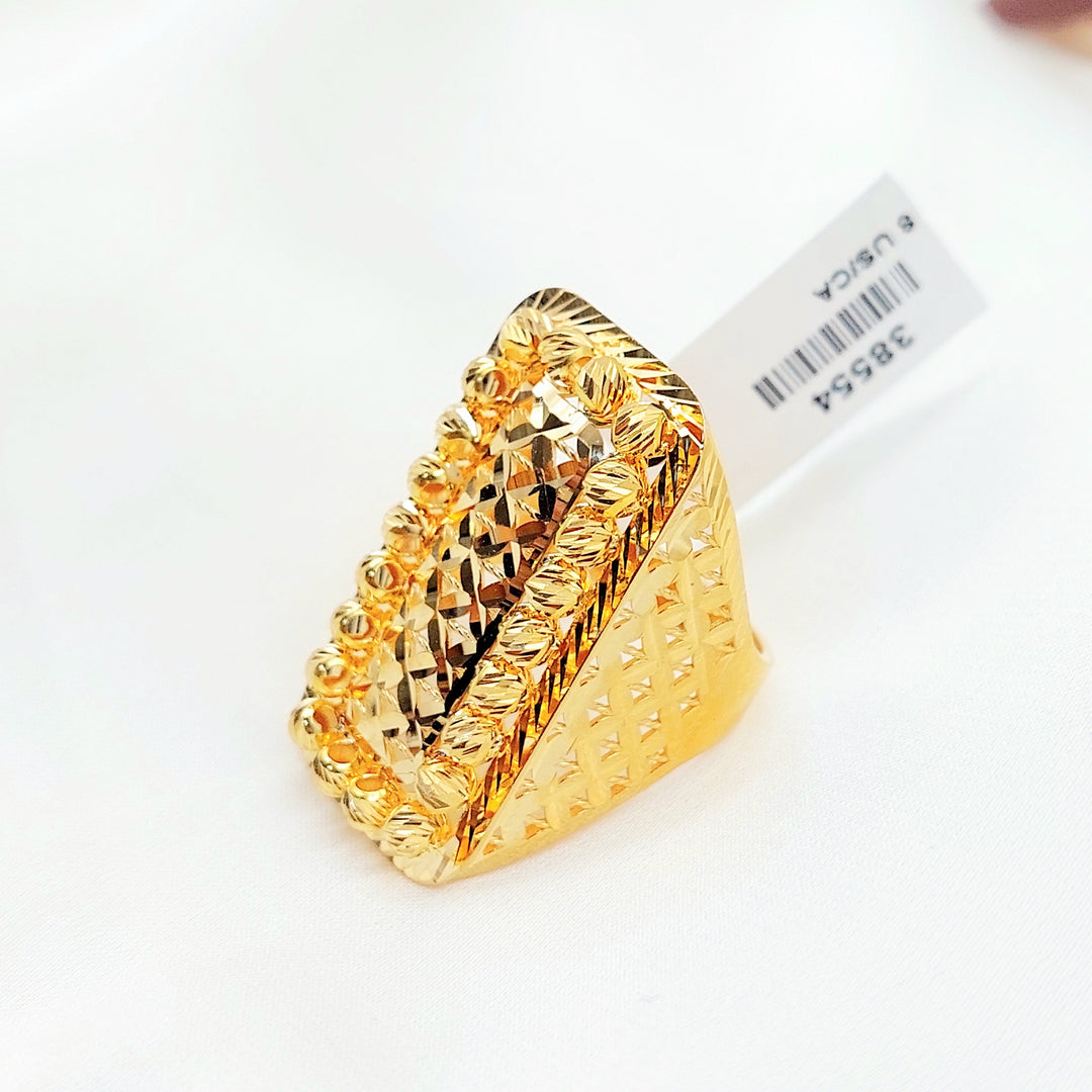 21K Gold Textured Statement Ring