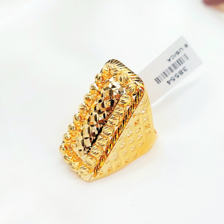 21K Gold Textured Statement Ring