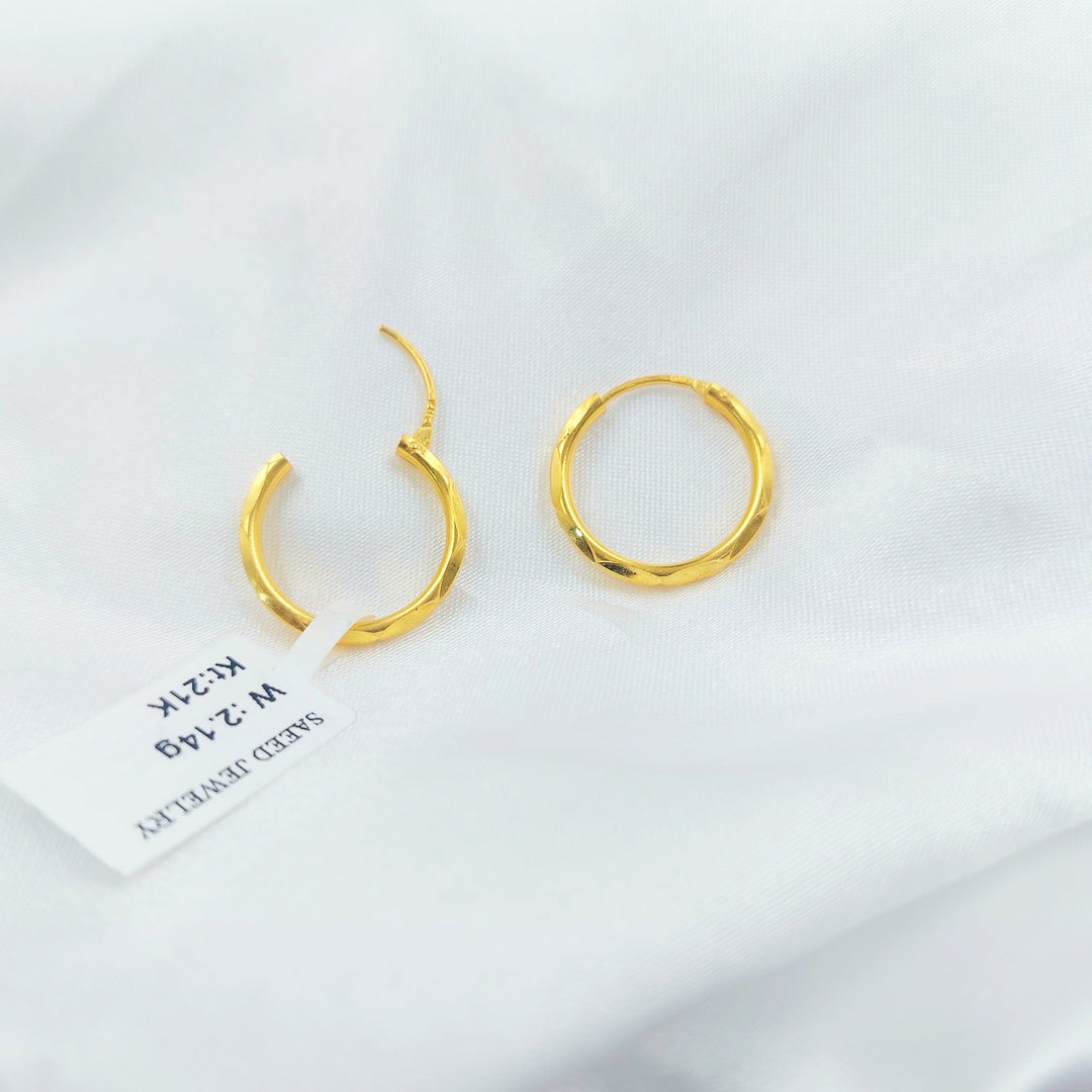 21K حلق ذبلة-مجوهرات الشيخ سعيد-Saeed Jewelry 