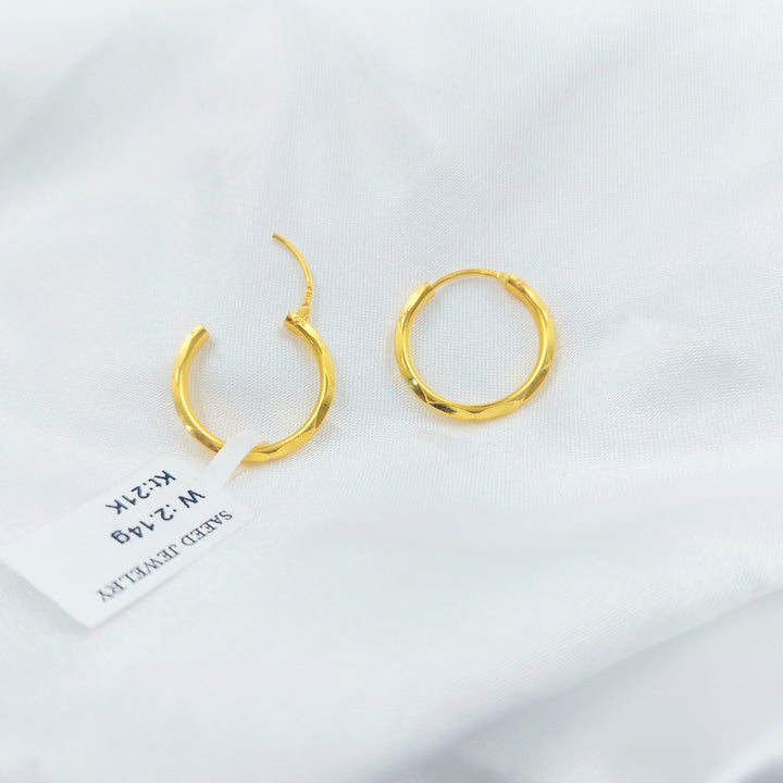 21K حلق ذبلة-مجوهرات الشيخ سعيد-Saeed Jewelry 