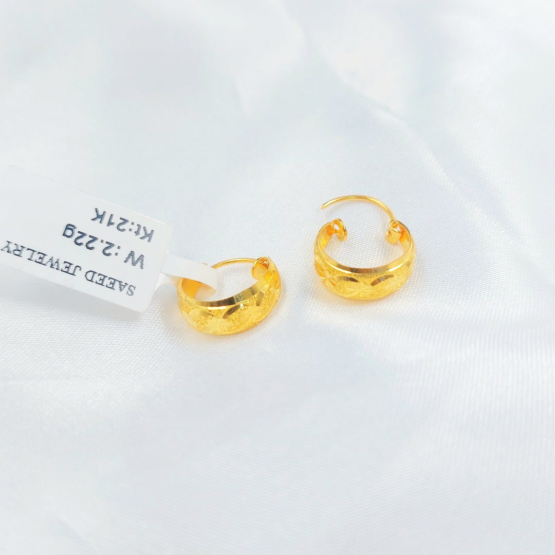 21K حلق ذبلة-مجوهرات الشيخ سعيد-Saeed Jewelry 