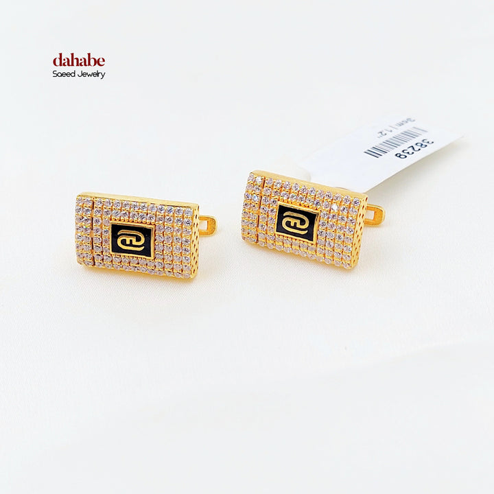 Enameled & Zircon Studded Shankle Earrings