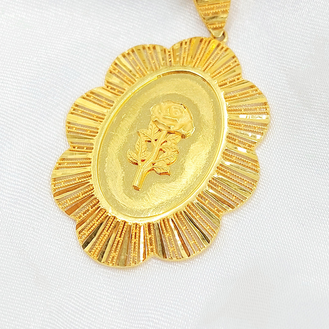 Deluxe Ounce Pendant Made of 21K Gold by Saeed Jewelry 