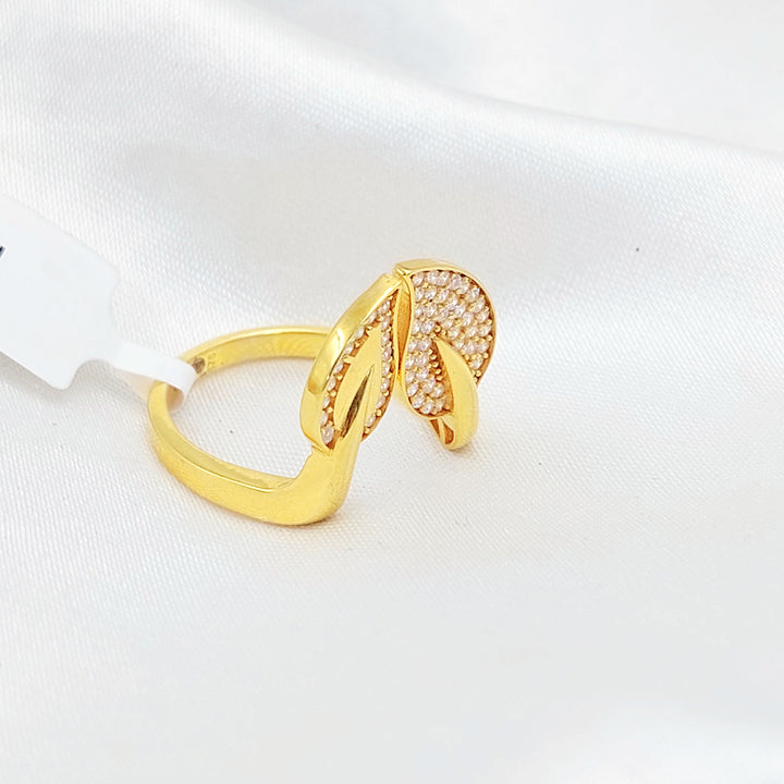 Zircon Studded Almond Ring