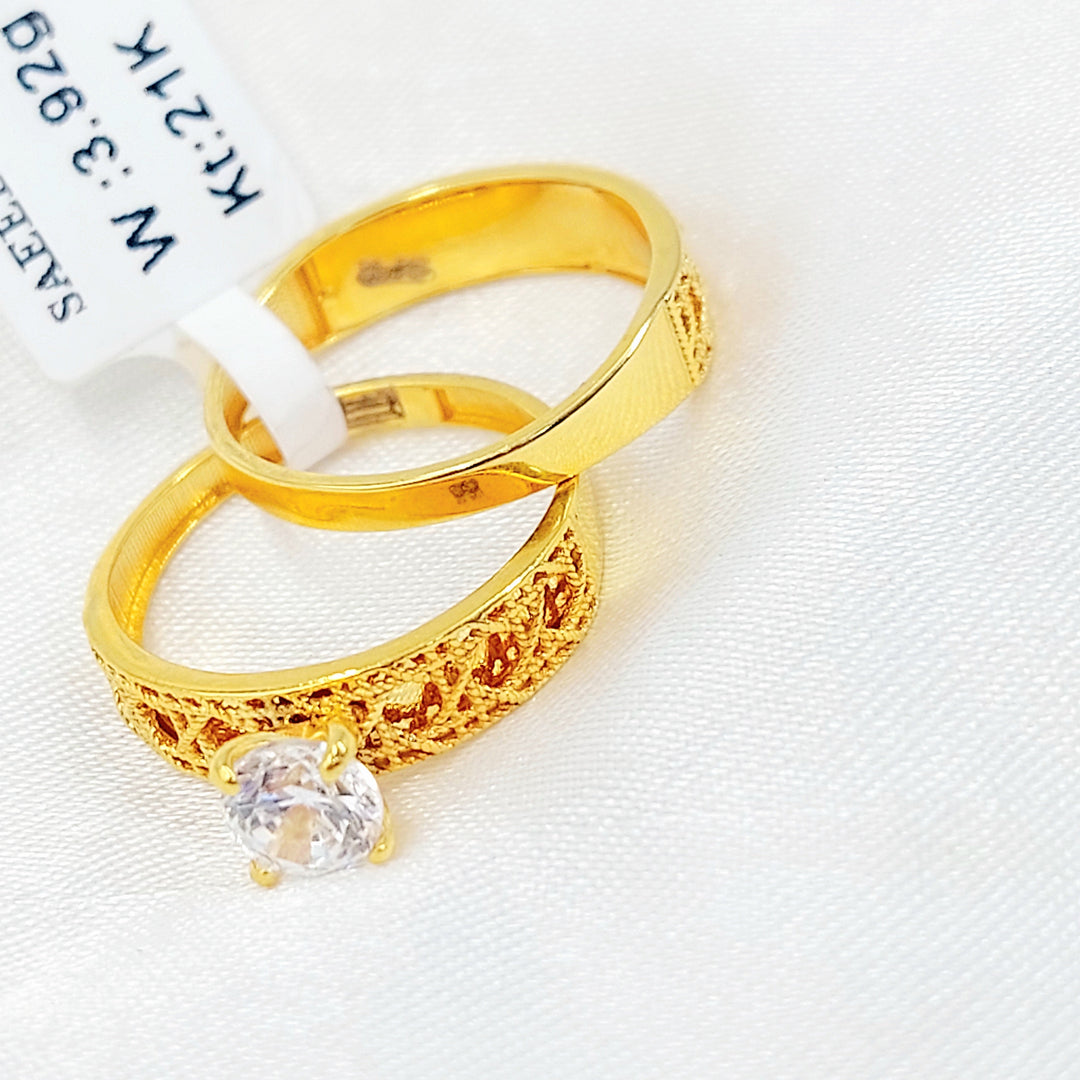 Deluxe Twins Wedding Ring Made of 21K Gold by Saeed Jewelry 