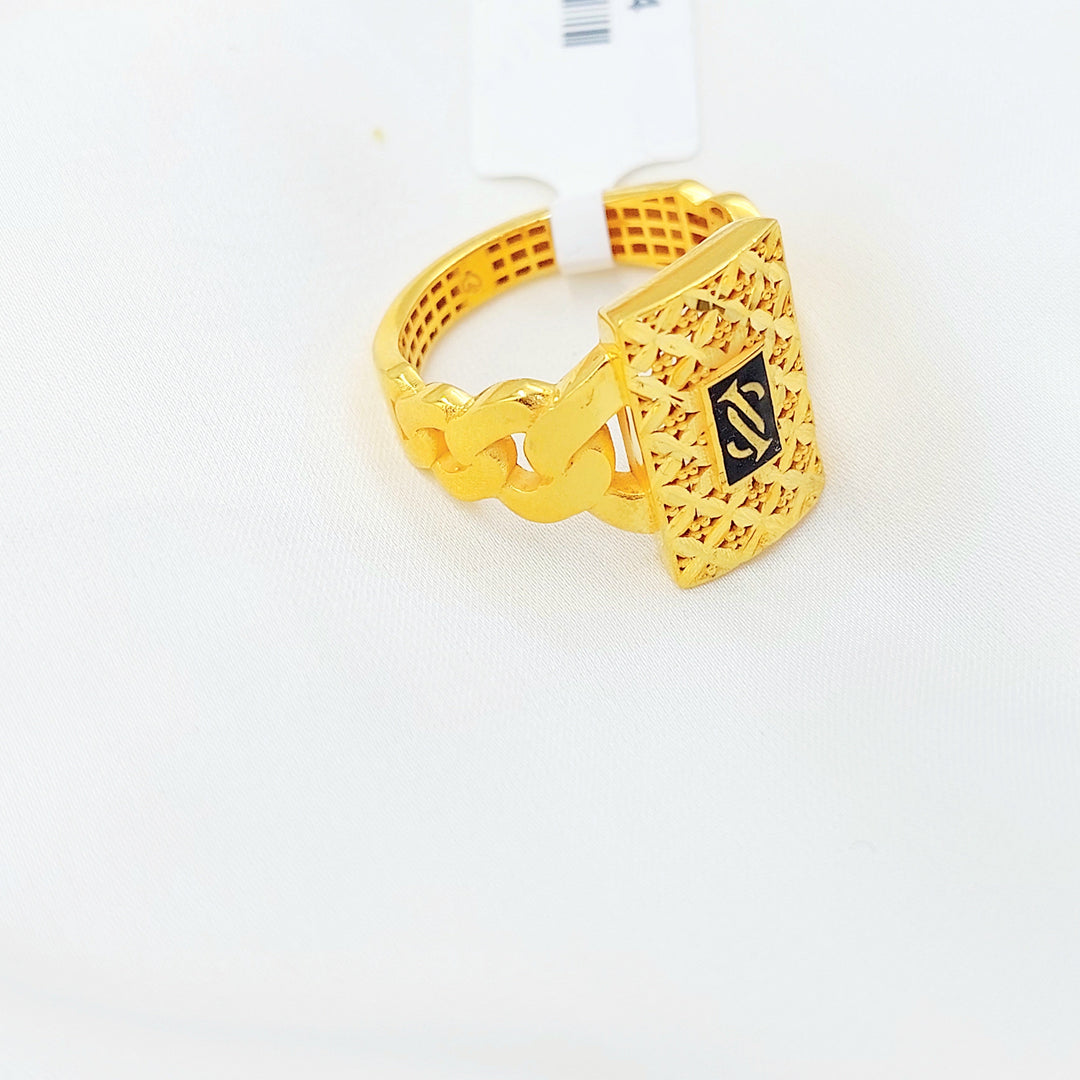 21K Gold Cuban Link Signet Ring