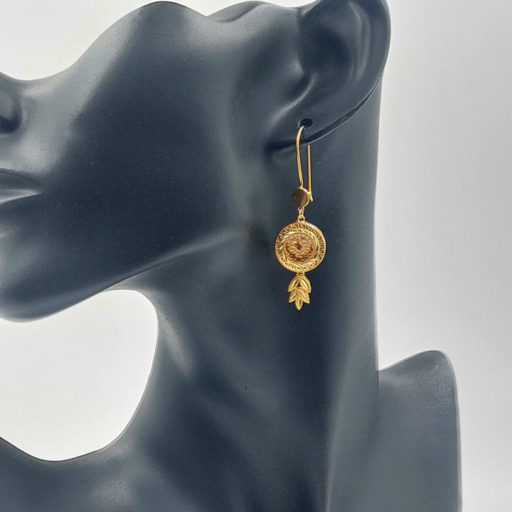 Rashadi Shankle Earrings Made of 21K Gold by Saeed Jewelry 