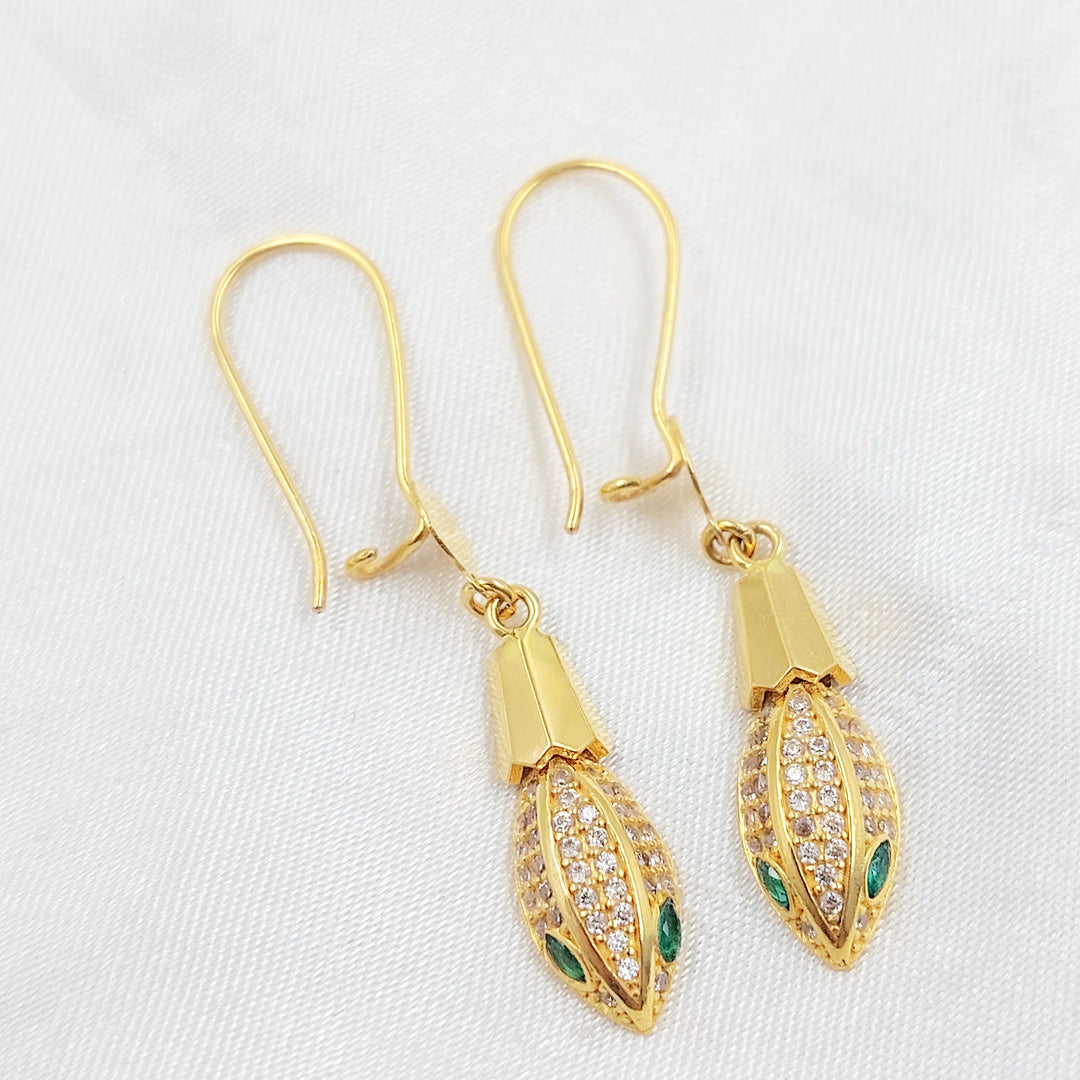 Snake Shankle Earrings Made of 21K Gold by Saeed Jewelry 