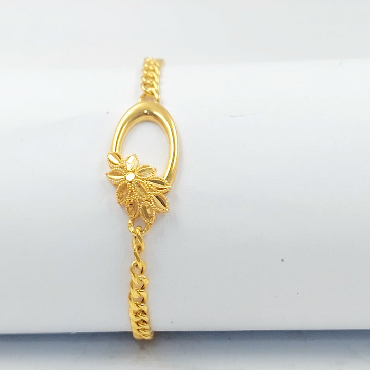 21K اسوارة ورق الشجر-مجوهرات الشيخ سعيد-Saeed Jewelry 