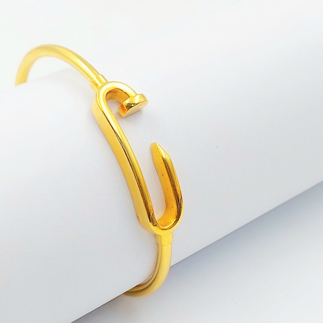 Nail Bangle Bracelet Made of 21K Gold by Saeed Jewelry 