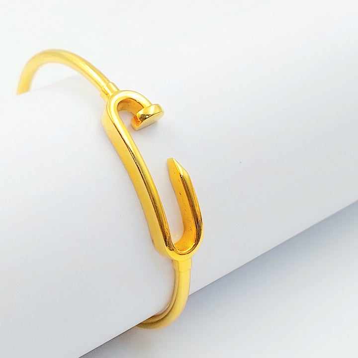 Nail Bangle Bracelet Made of 21K Gold by Saeed Jewelry 