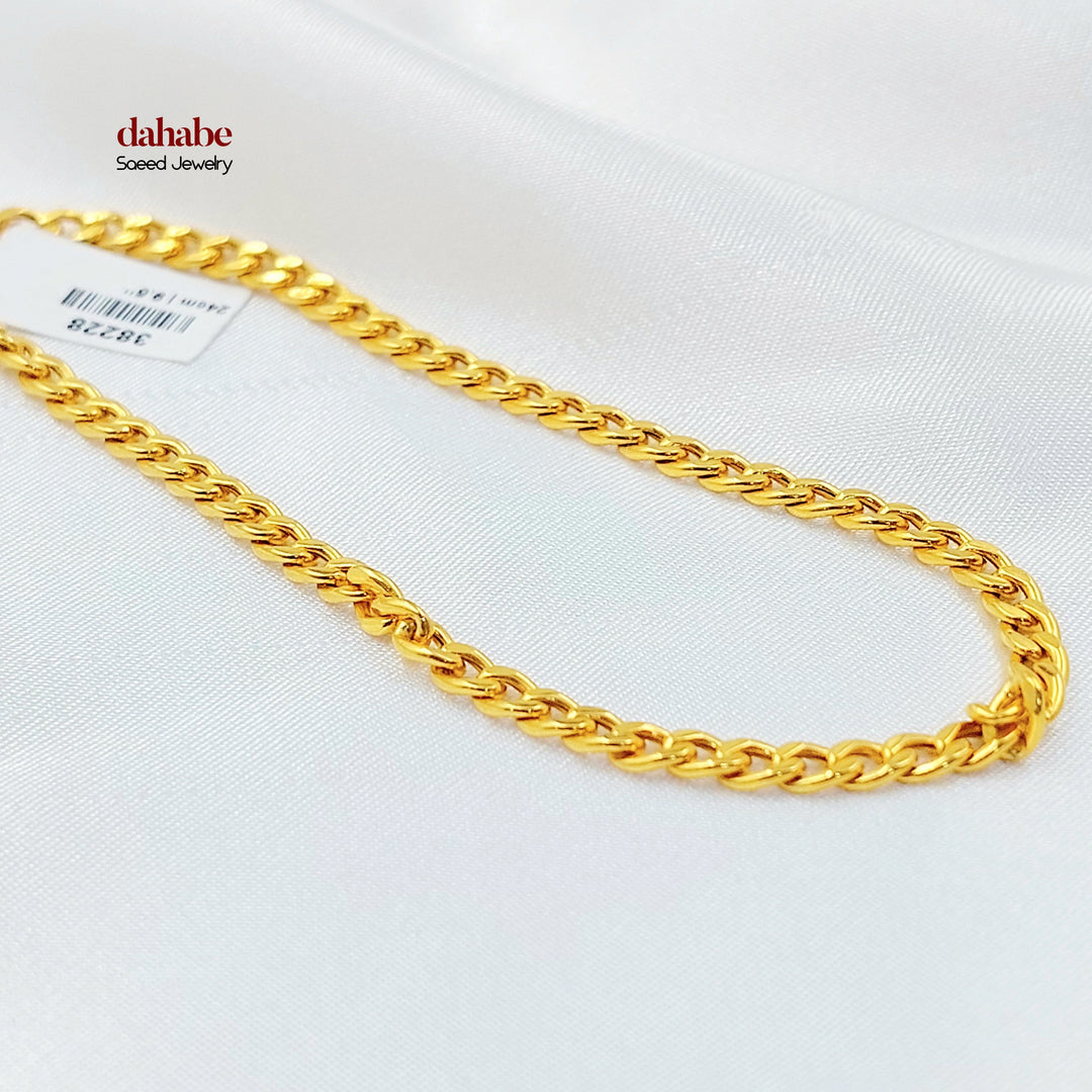 21K Gold Cuban Link Anklet