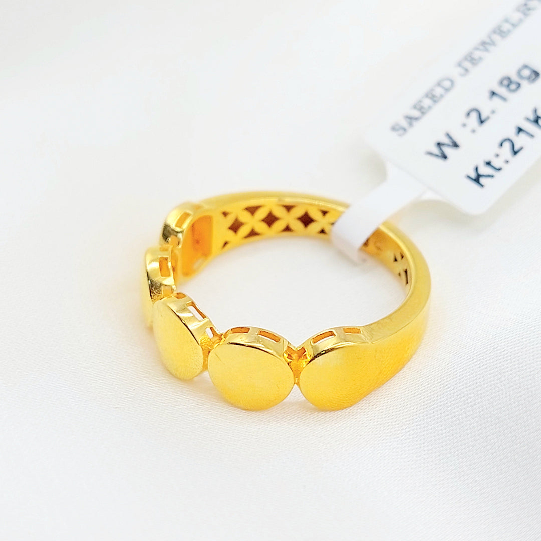 21K Gold Geometric Band Ring