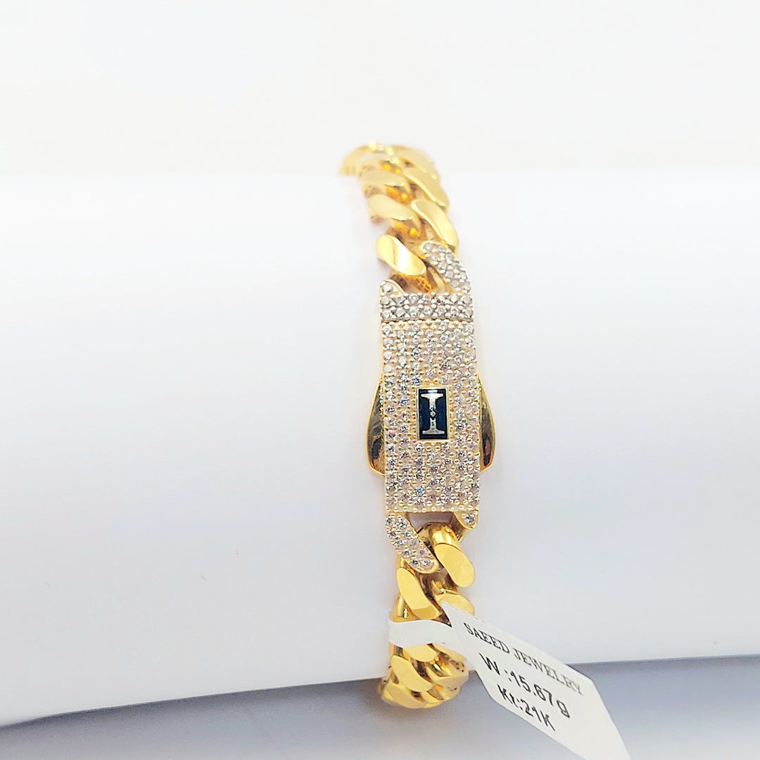 Zircon Studded Cuban Links Bracelet