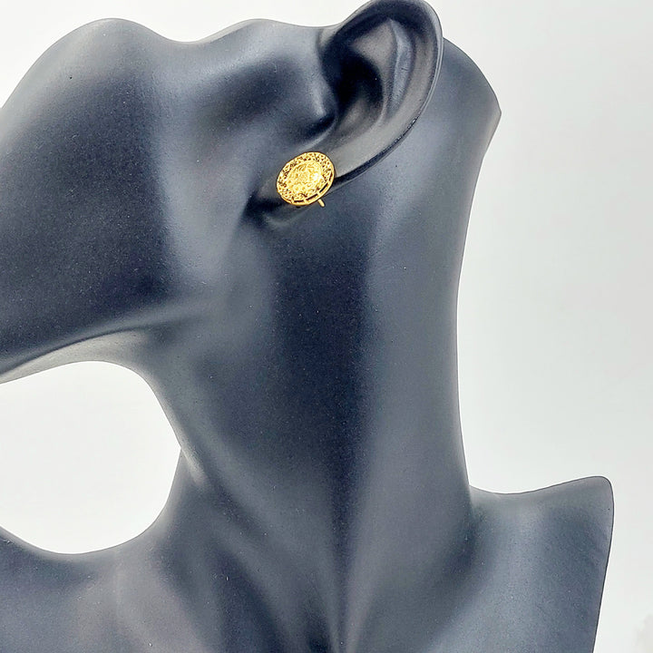 Rashadi Hoop Earrings Made of 21K Gold by Saeed Jewelry 