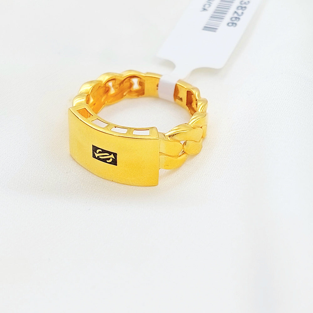 Deluxe Cuban Links Ring Made of 21K Gold by Saeed Jewelry 